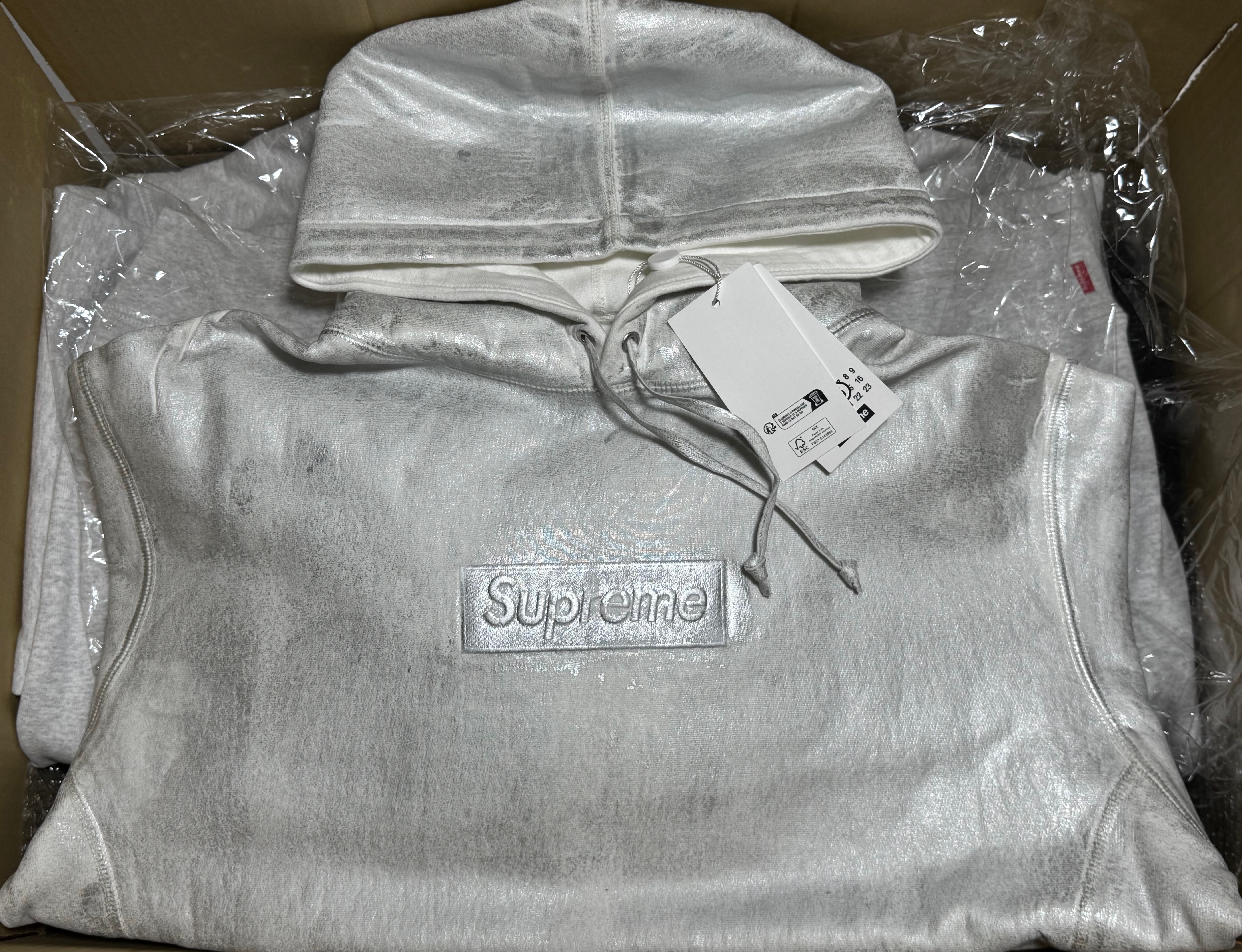 Supreme x MM6 Maison Margiela Foil Box Logo Hooded Sweatshirt "White"