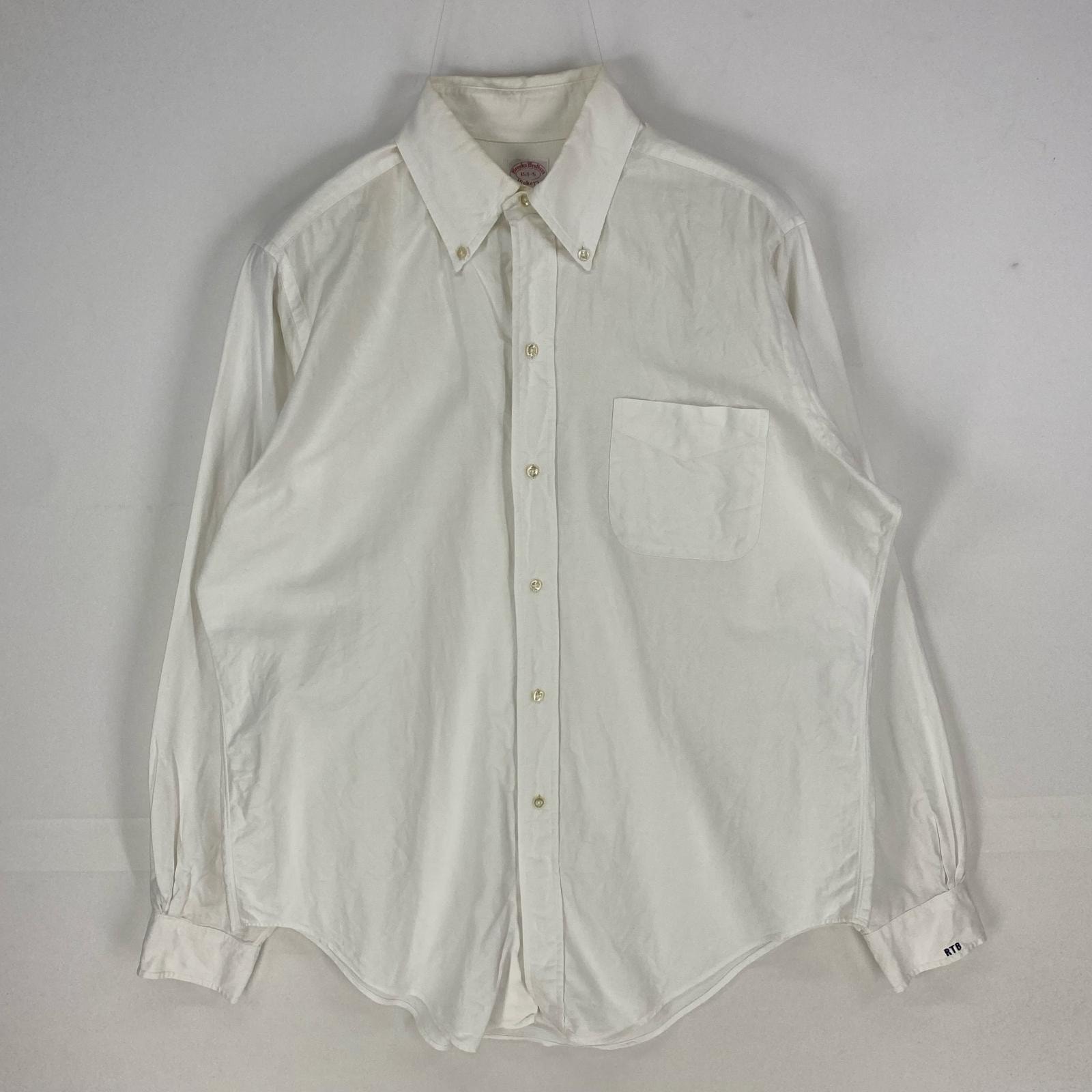 古着 60's/60年代 ヴィンテージ ブルックスブラザーズ Brooks Brothers 長袖シャツ 6ボタン M ホワイト系 無地 メンズ