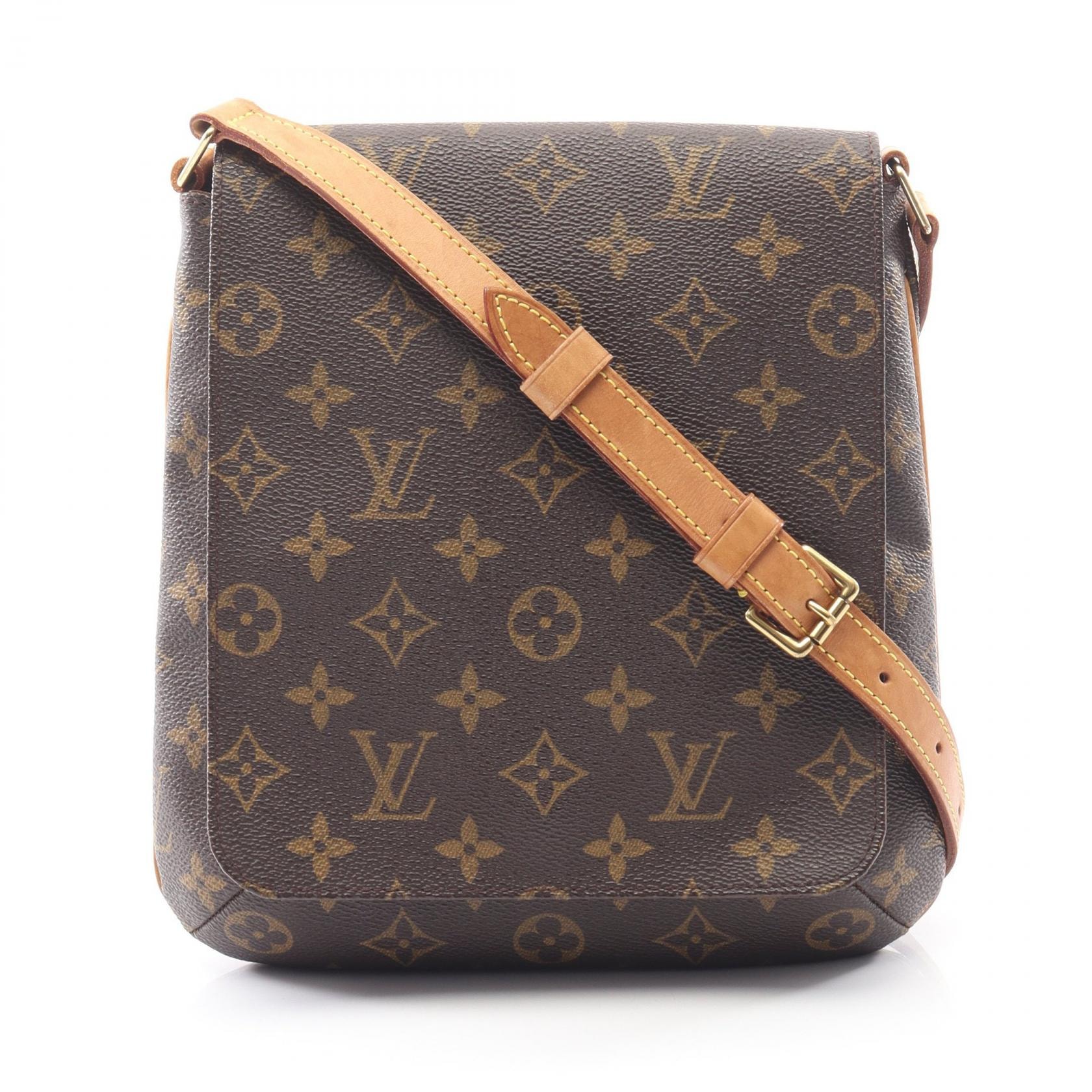 ルイ・ヴィトン LOUIS VUITTON ミュゼットサルサ ショートストラップ ショルダーバッグ バッグ PVCコーティングキャンバス レザー モノグラム レディース ブラウン系 M51258 【中古】