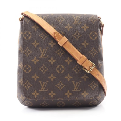 ルイ・ヴィトン LOUIS VUITTON ミュゼットサルサ ショートストラップ ショルダーバッグ バッグ PVCコーティングキャンバス レザー モノグラム レディース ブラウン系 M51258 【中古】