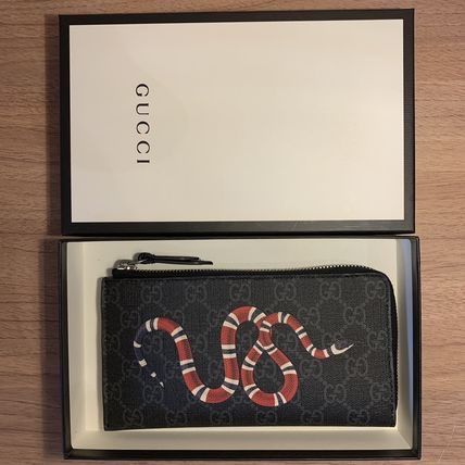 新品未使用 GUCCI グッチ 長財布 GGスプリーム スネーク ジップ 黒