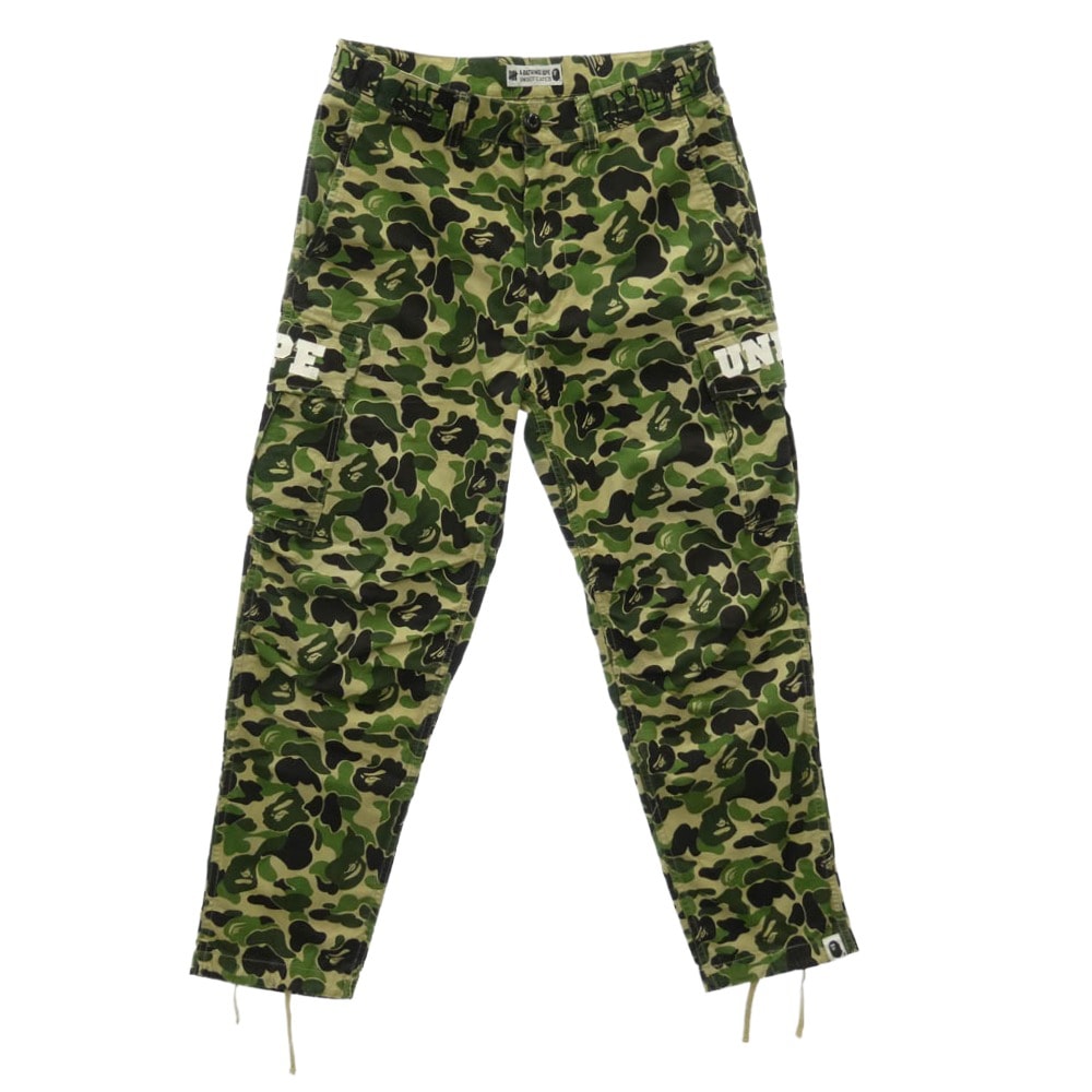 A BATHING APE アベイシングエイプ 001PTE231903X × UNDEFEATED アンディフィーテッド ABC 6POCKET PANTS カモフラ柄  6ポケット カーゴパンツ マルチカラー系 S【中古】