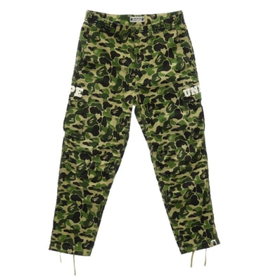 A BATHING APE アベイシングエイプ 001PTE231903X × UNDEFEATED アンディフィーテッド ABC 6POCKET PANTS カモフラ柄 6ポケット カーゴパンツ マルチカラー系 S【中古】