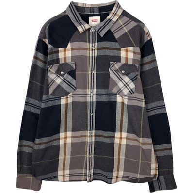 古着 リーバイス Levi's チェック柄 長袖 ウエスタンネルチェックシャツ メンズXL相当/eaa643299