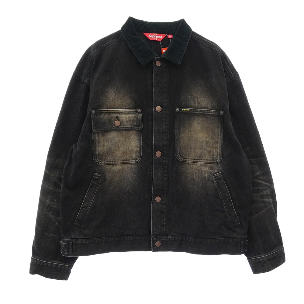 Supreme シュプリーム デニムジャケット 25AW Distressed Selvedge Trucker Jacket Washed Black ディストレスト セルビッジ ウォッシュドブラック トラッカー デニム ジャケット【極上美品】【中古】