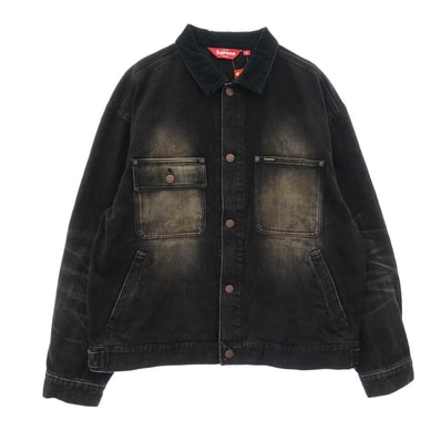 Supreme シュプリーム デニムジャケット 25AW Distressed Selvedge Trucker Jacket Washed Black ディストレスト セルビッジ ウォッシュドブラック トラッカー デニム ジャケット【極上美品】【中古】