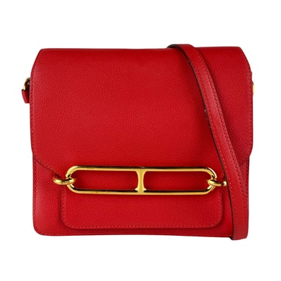 エルメス HERMES ショルダーバッグ ロウリス ルリ ミニ エバーカラー レッド ゴールド レディース【中古】 z10544