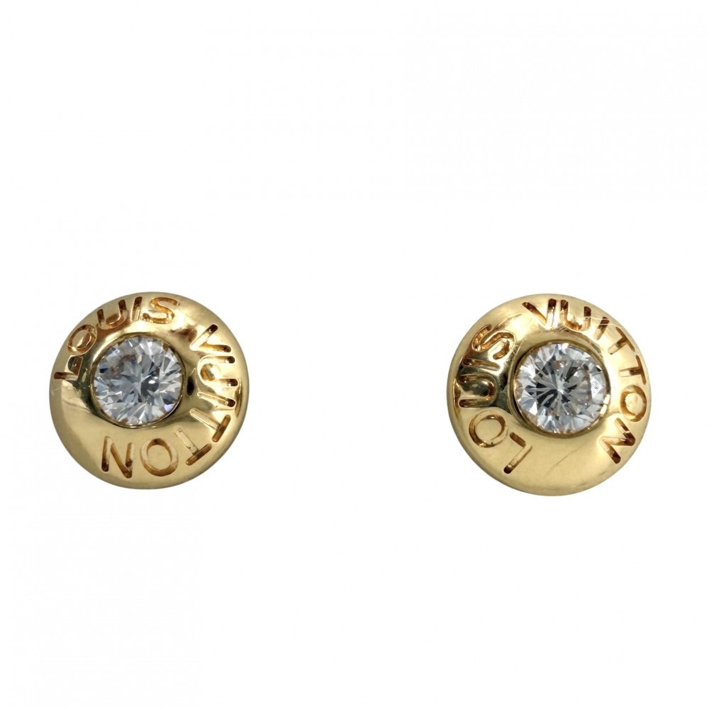 LOUIS VUITTON ルイヴィトン ピアス ピュス ドレイユ クルー ジュエリー アクセサリー ラウンド 18金YG Au750 K18イエローゴールド    ダイヤモンド Q96003 レディース 約2.9g【中古品】