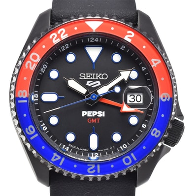 セイコー SEIKO SBSC023 セイコー 5スポーツ ペプシコラボレーション限定モデル 自動巻き メンズ 美品 箱・保証書付き 腕時計 G#147708