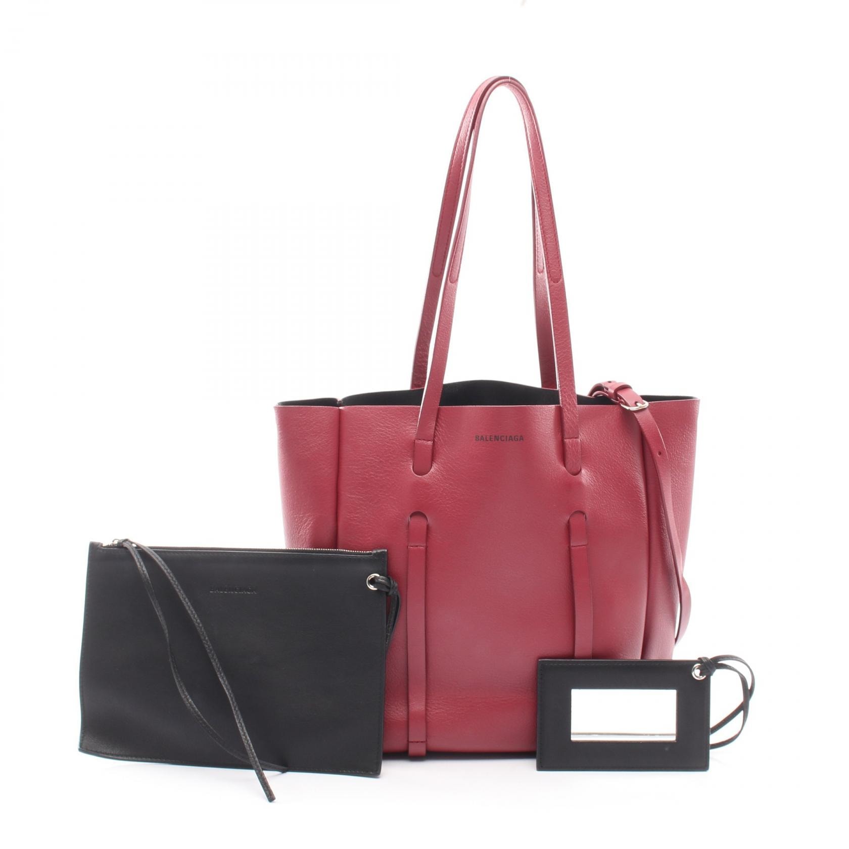 バレンシアガ BALENCIAGA エブリデイ トート XS 2WAY トートバッグ バッグ レザー レディース ボルドー系 489813 【中古】