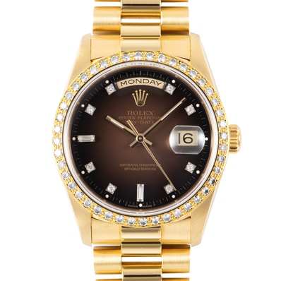 ROLEX ロレックス ブラウングラデーション E番 18348A K18YG【中古】
