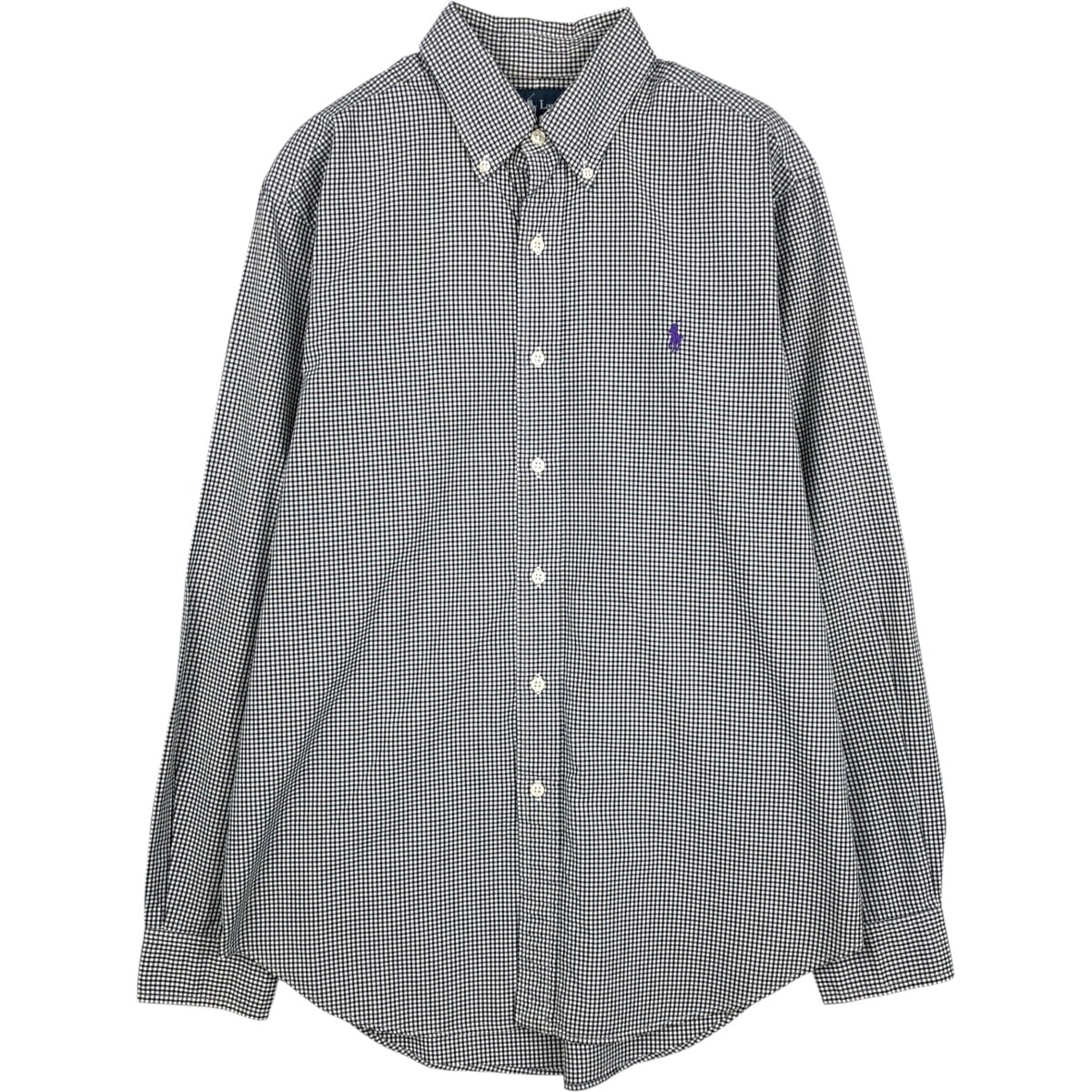 古着 ラルフローレン Ralph Lauren CLASSIC FIT クラシックフィット ギンガムチェック 長袖 ボタンダウンチェックシャツ メンズM相当/eaa659202