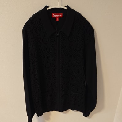 Supreme Crochet Zip Up Cardigan "Black"