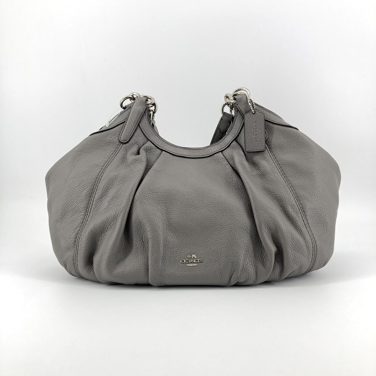 COACH(コーチ) ロゴトート レザー ショルダーバッグ F12155 ハンドバッグ グレー