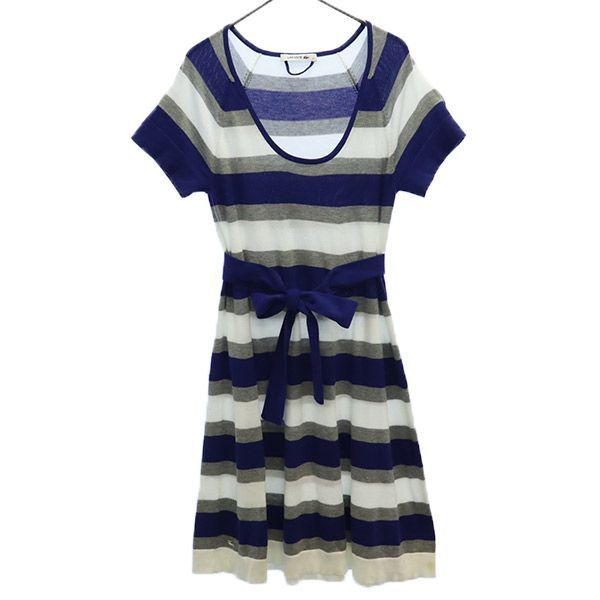 LACOSTE 半袖 コットンニット ワンピース