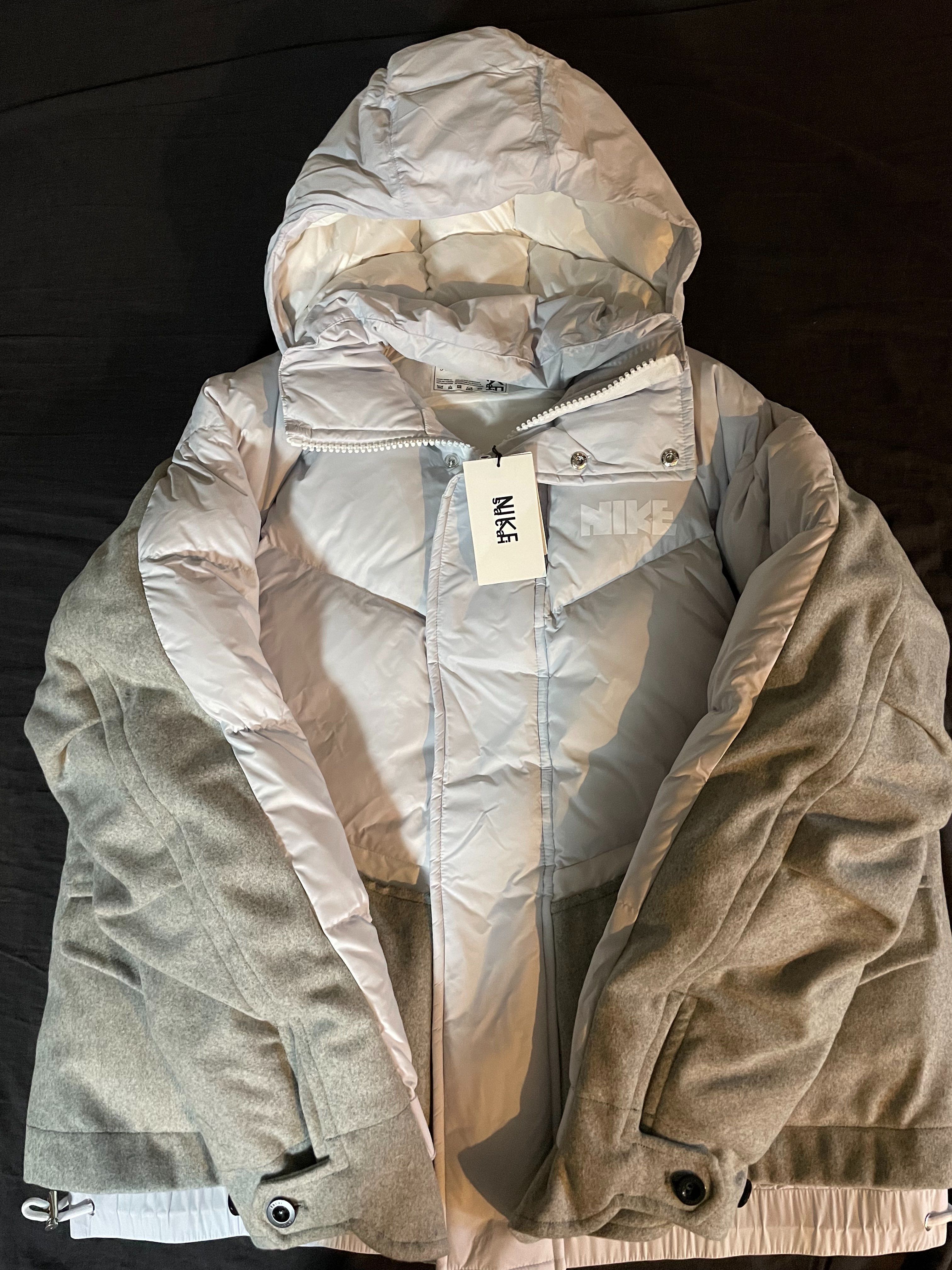 Nike x Sacai Mens Down Parka "Pure Platinum"