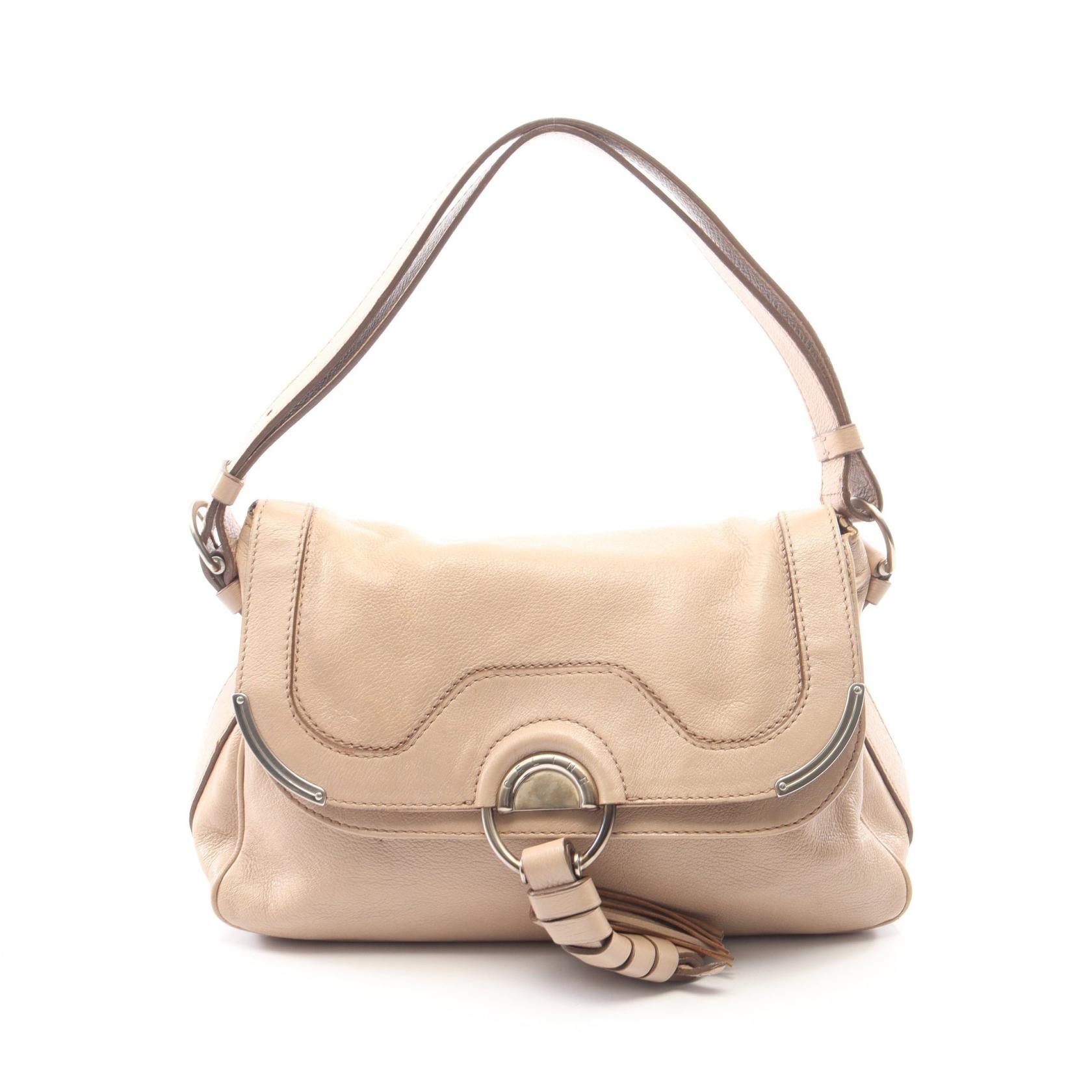 セリーヌ CELINE ショルダーバッグ バッグ レザー レディース ベージュ系 【中古】