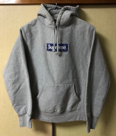 Supreme Bandana Box Logo Hooded Sweatshirt "Grey"