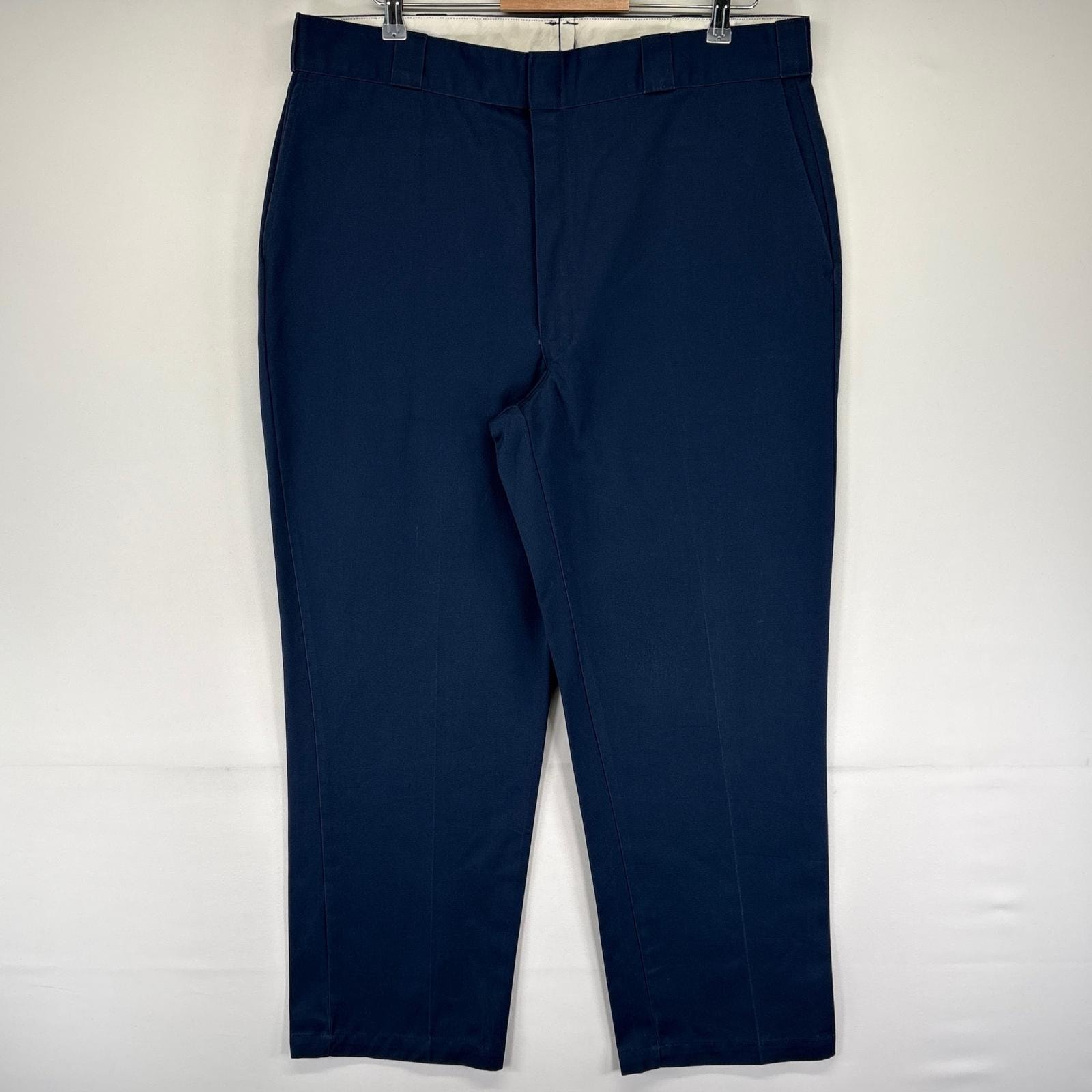 古着 90's/90年代 ディッキーズ Dickies USA製 パンツ 874 チノ 大きいサイズ ストレート ジッパーフライ W40 L30  ネイビー系 メンズ