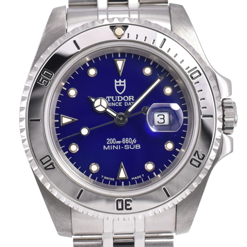 チューダー TUDOR 73190 プリンス デイト ミニサブ ブルー 自動巻き ボーイズ 美品 箱・保証書付き 腕時計 D#147006