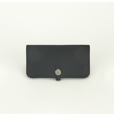 エルメス HERMES ドゴンロング 財布 長財布 ロングウォレット トゴ ノワール Noir ブラック Black 黒 シルバー金具