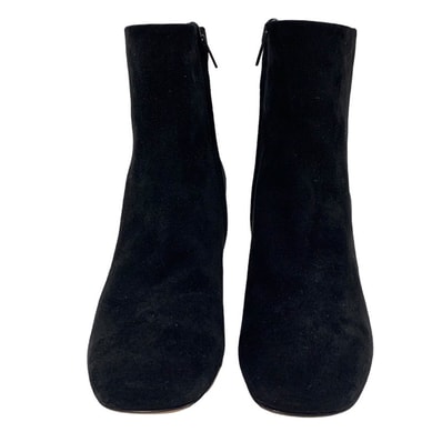 未使用 セリーヌ CELINE ブーツ ショートブーツ 靴 シューズ バンバン メタルヒール スエード ブラック 黒 シルバー