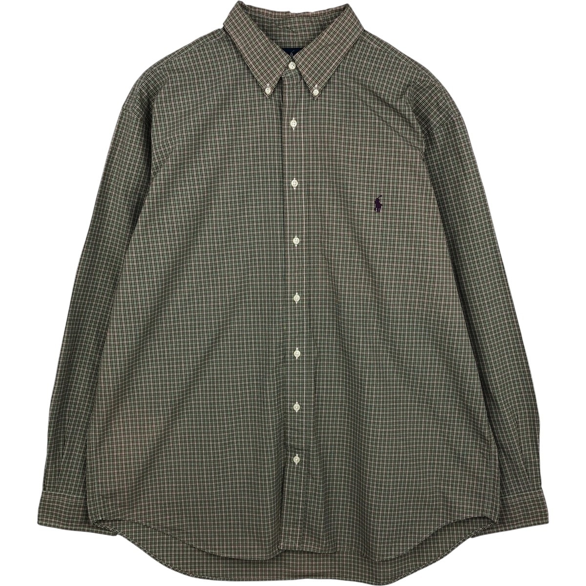古着 ラルフローレン Ralph Lauren CLASSIC FIT クラシックフィット 長袖 ボタンダウンチェックシャツ メンズXL相当/eaa615259