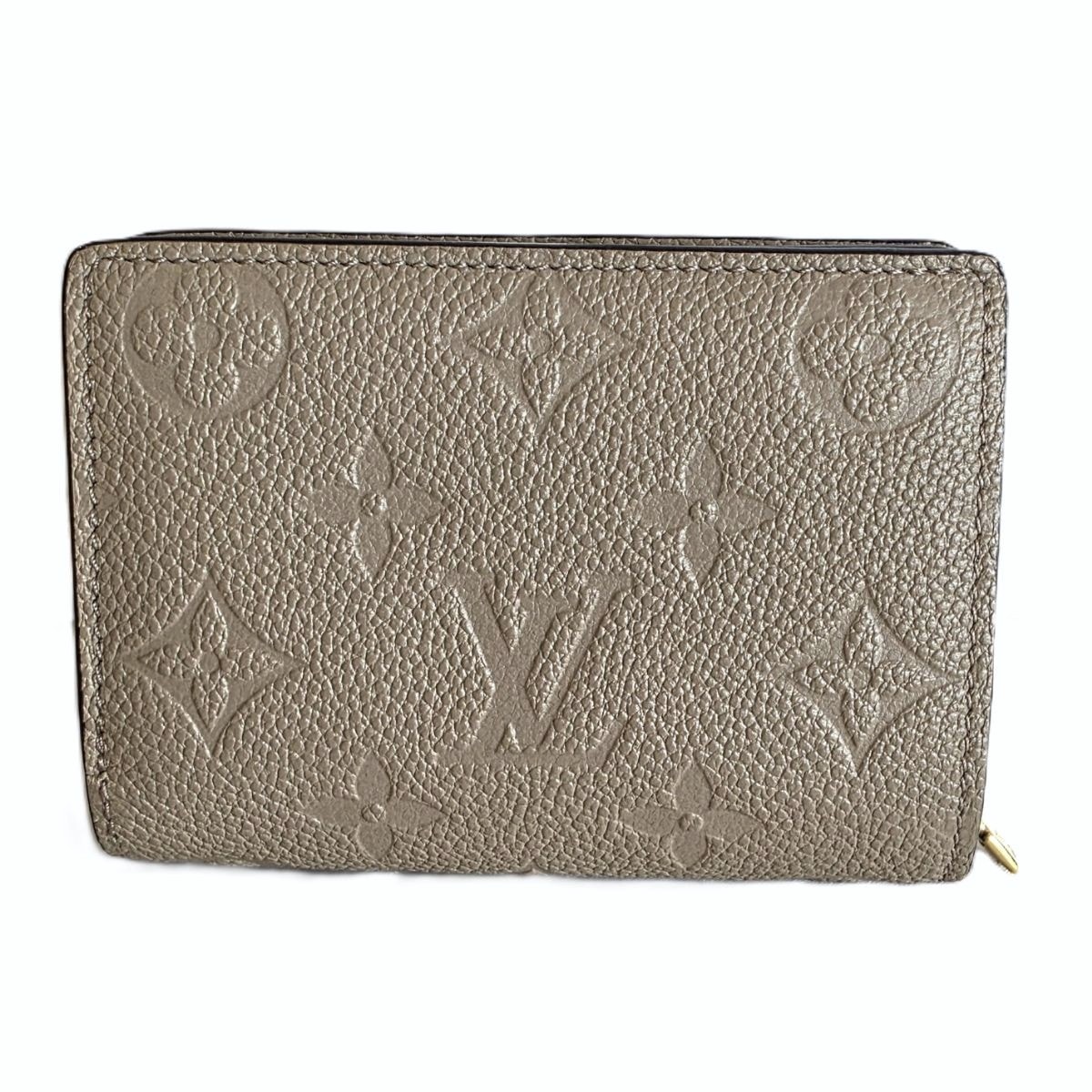 【再値下げ】 LOUIS VUITTON ルイ・ヴィトン ポルトフォイユ クレア トゥルトレール 二つ折り財布 M80152 モノグラムアンプラント ベージュ  レディース【中古】