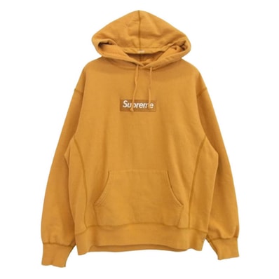 Supreme シュプリーム パーカー 21AW Box Logo Hooded Sweatshirt ボックスロゴ フーデッド スウェットシャツ パーカー イエロー系 M【中古】