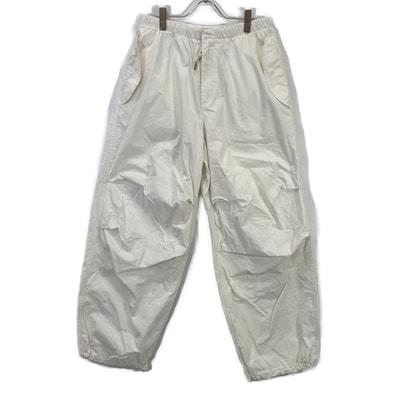 ジルサンダー J21KA0147 24SS ホワイト コットン ニーレングスプリーツ パンツ 46