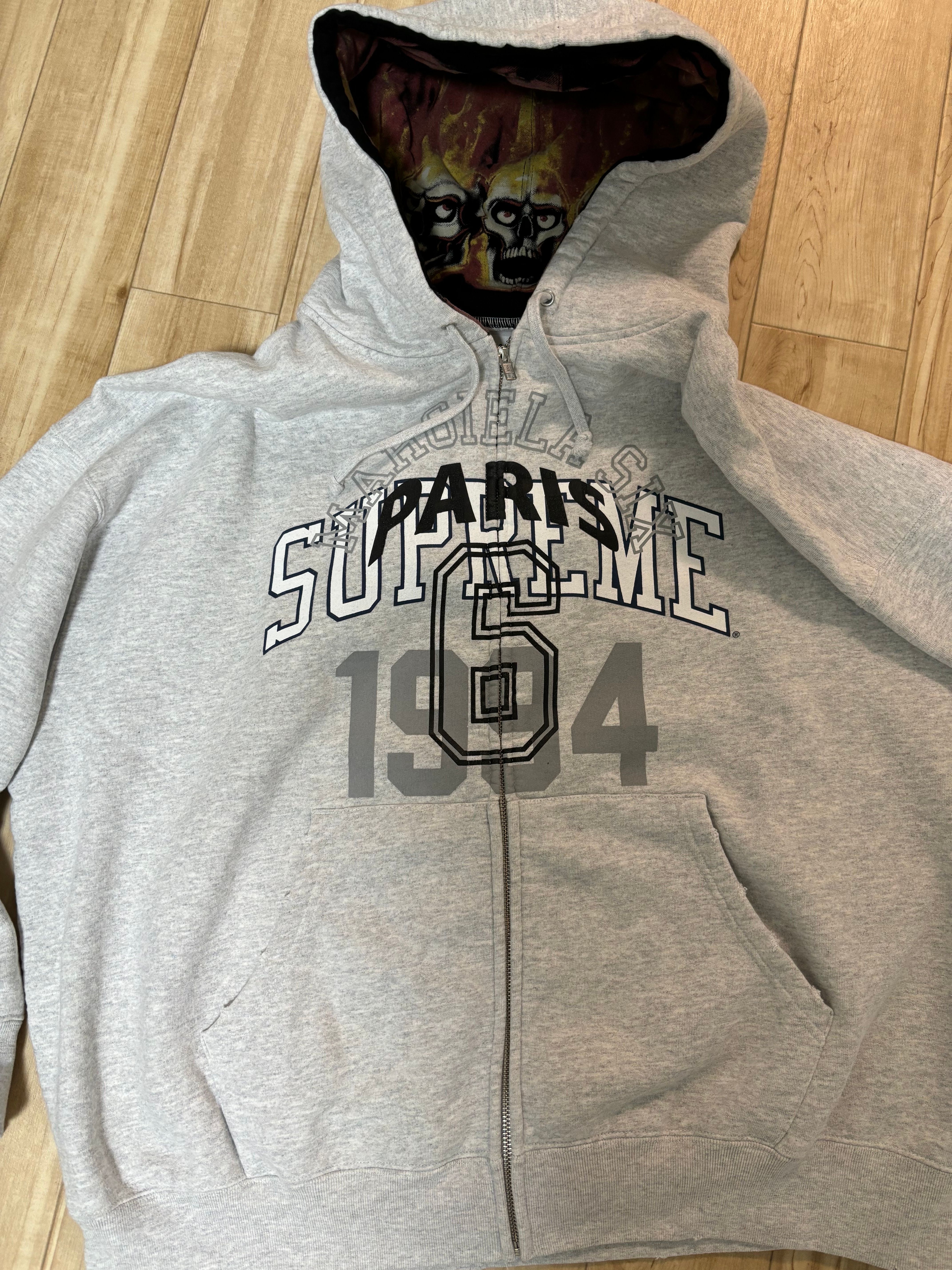 Supreme x MM6 Maison Margiela Zip Up Hooded Sweatshirt "Ash Grey"