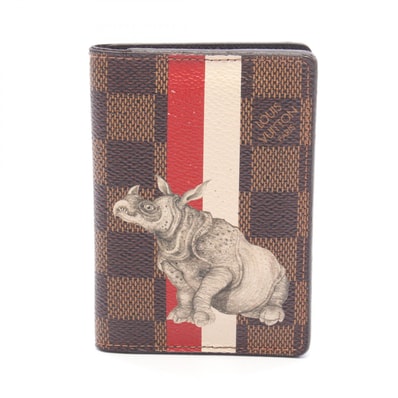 ルイ・ヴィトン LOUIS VUITTON オーガナイザー ドゥ ポッシュ ダミエサバンナ カードケース アクセサリー PVCコーティングキャンバス ダミエ メンズ ブラウン系 / マルチカラー 【中古】