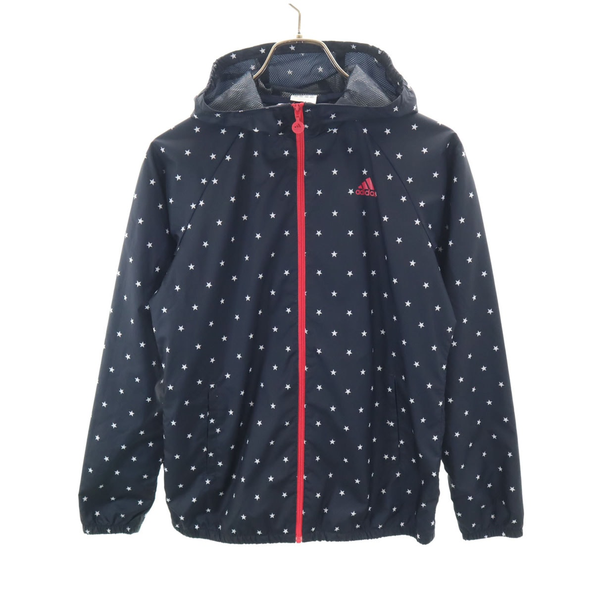 adidas アディダス 星柄 ウインドブレーカー M ネイビー 裏メッシュ