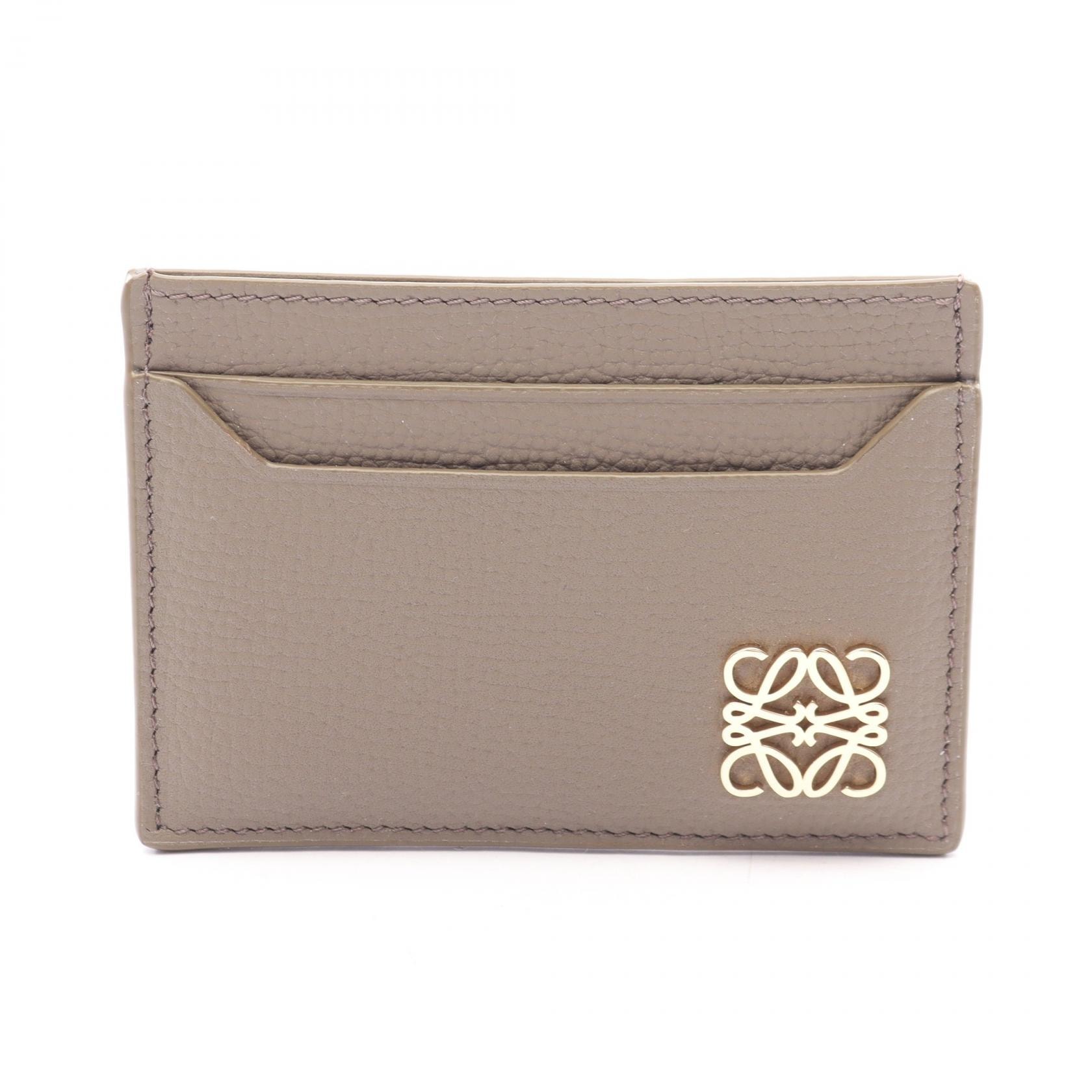 ロエベ LOEWE アナグラム プレーン カードホルダー カードケース アクセサリー レザー レディース グレー系 C821075X093170 【新品】