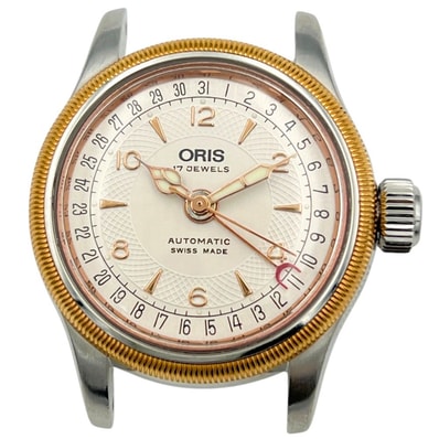 ORIS オリス 7550 ビッグクラウン ポインターデイト 裏スケ 自動巻き レディース ベルト欠損 腕時計 C1430