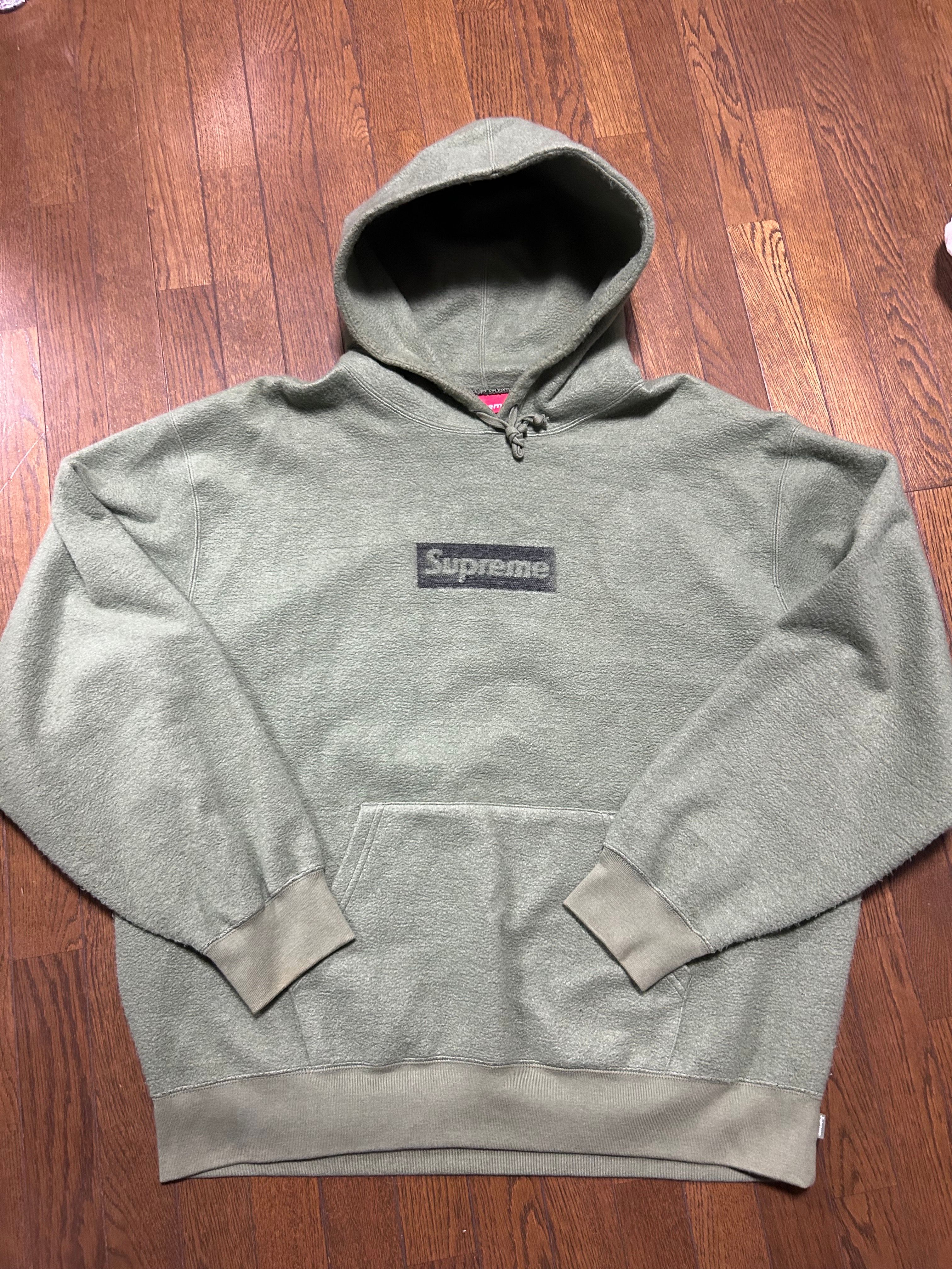 Supreme Inside Out Box Logo Hooded Sweatshirt "Light Olive"