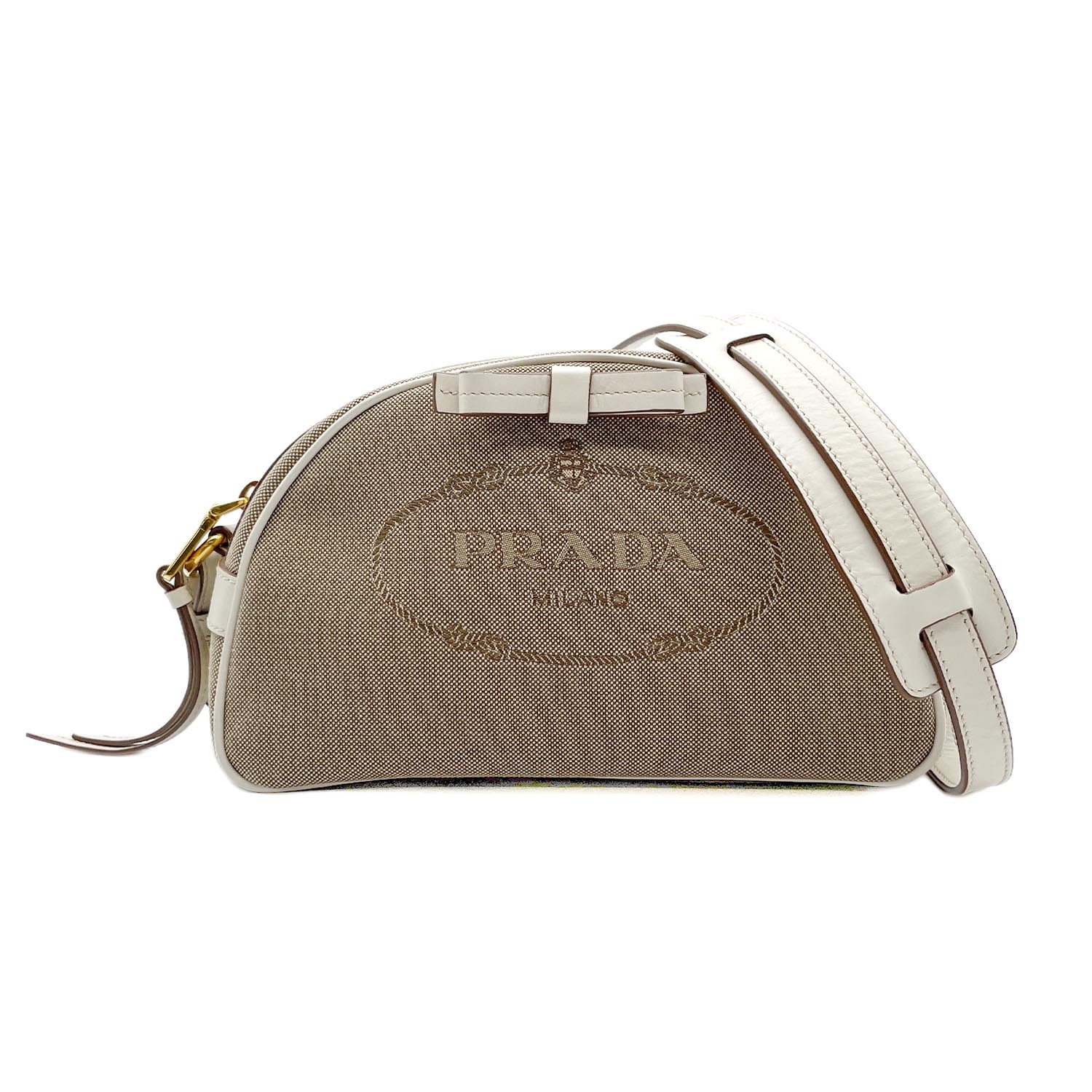 PRADA プラダ ロゴ ジャカード リボン ショルダーバッグ
トライアングルロゴ 三角プレート キャンバス レザー ブラウン レディース
【中古】