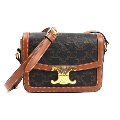 CELINE セリーヌ トリオンフ ティーン ショルダーバッグ ブラウン 188882BZ4.04LU レディース【中古】【美品】