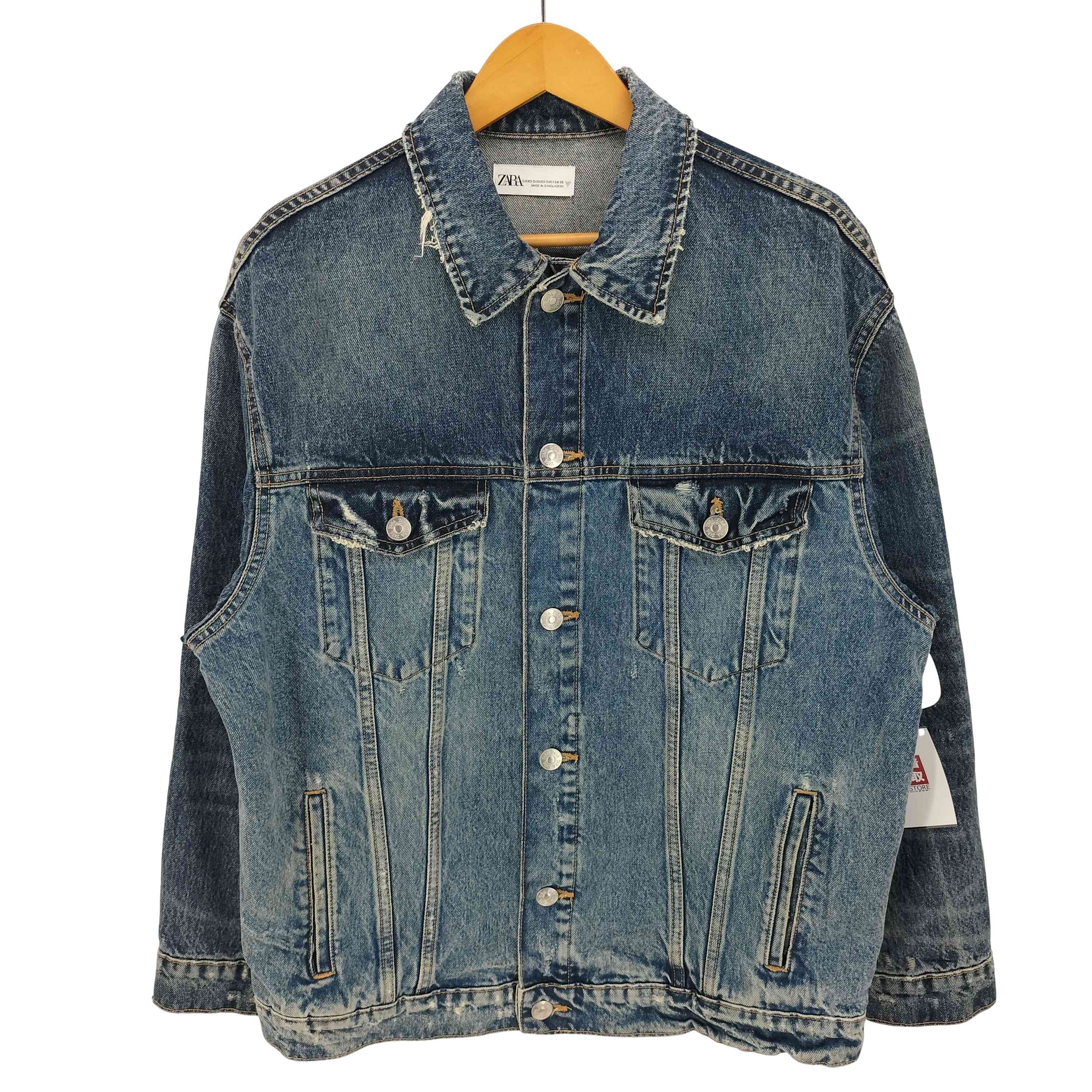 オーバーサイズ ウオッシュ加工 デニム ジャケット【1143668497931】