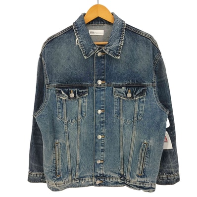 オーバーサイズ ウオッシュ加工 デニム ジャケット【1143668497931】