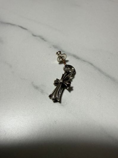 Chrome Hearts CH Cross Baby Fat Earrings "Silver"