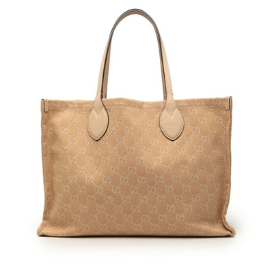グッチ GGキャンバス トートバッグ ショルダーバッグ 772184 ピンク キャンバス レザー レディース GUCCI 【中古】