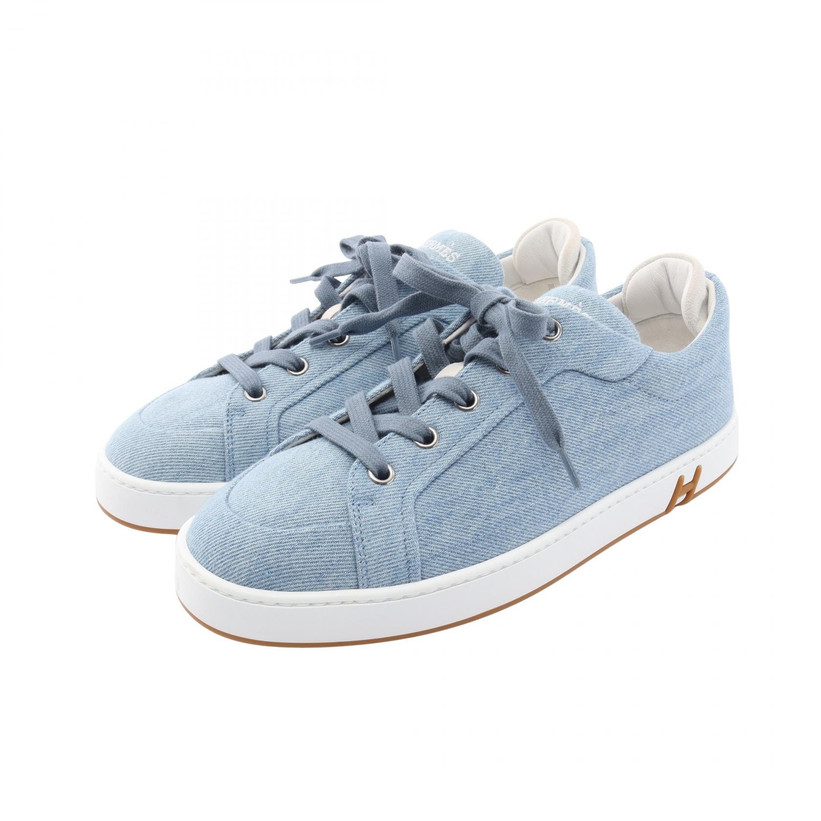 エルメス HERMES Kid キッド スニーカー 靴 ファブリック メンズ ブルー系 【中古】