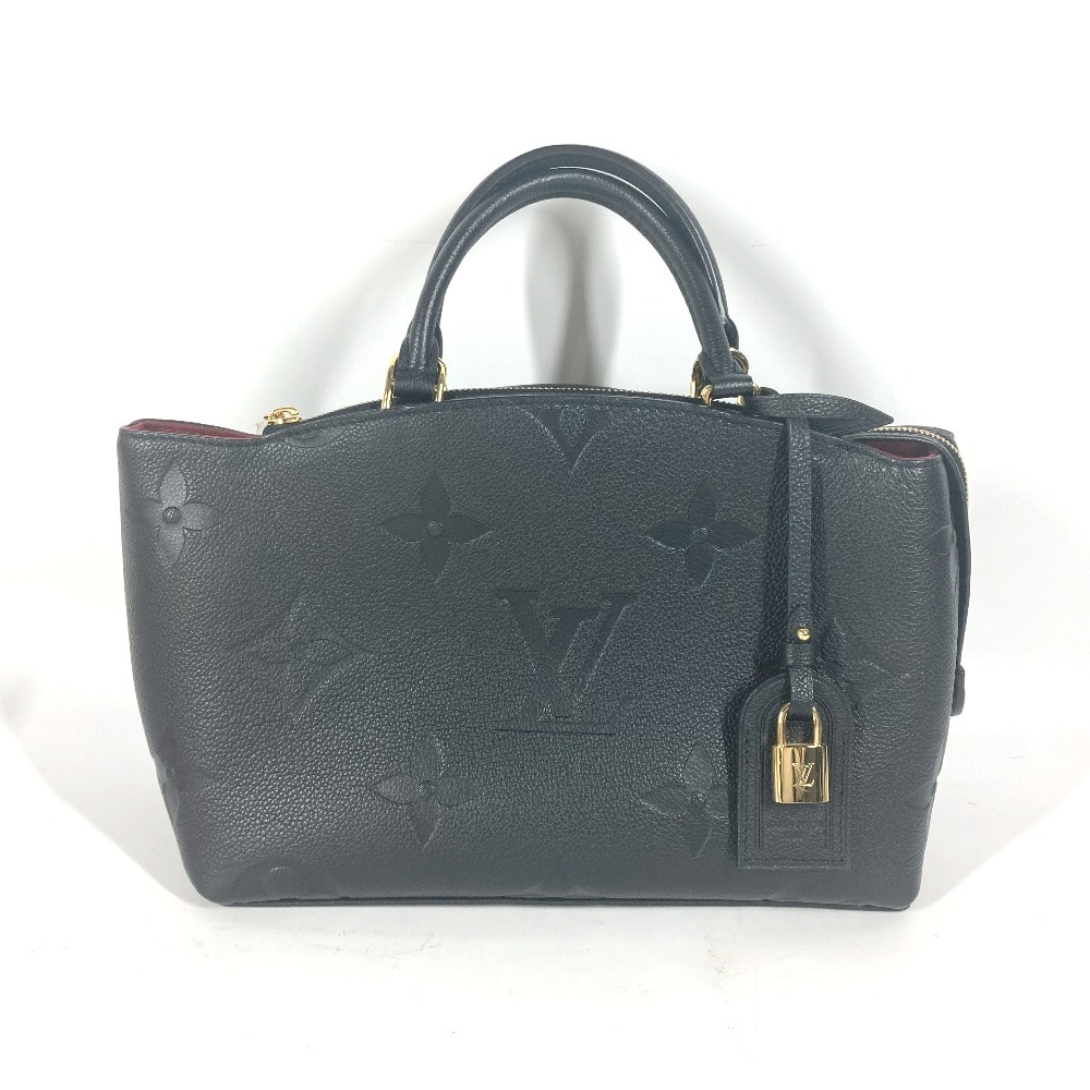 ルイヴィトン LOUIS VUITTON プティ・パレ PM M58916 モノグラムアンプラント カバン トートバッグ ハンドバッグ モノグラムアンプラントレザー ノワール ブラック 美品