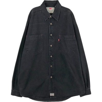 古着 リーバイス Levi's 長袖 ブラックデニムシャツ メンズL相当/eaa652069