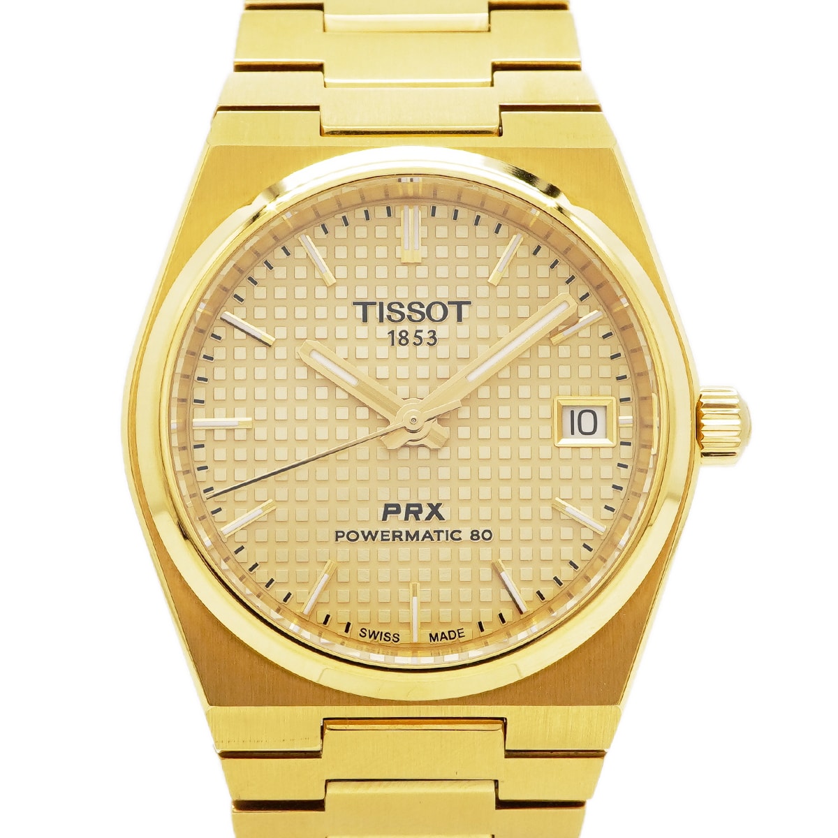 【6wea0066】ティソ PRX T137.207.33.021.00 ゴールド文字盤【中古】腕時計 ボーイズ
