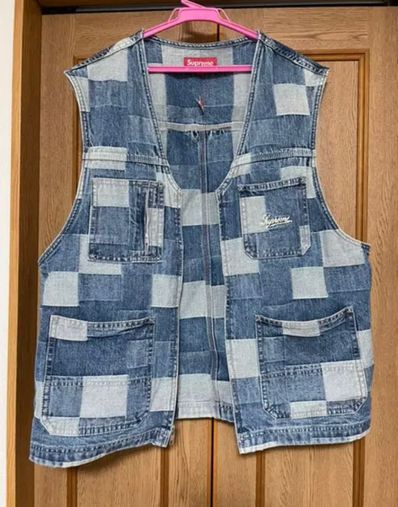 Supreme Patched Denim Vest "Blue"
