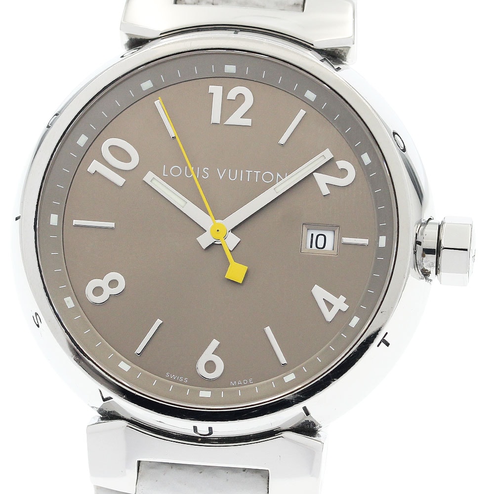 ルイ・ヴィトン タンブール デイト Q1112 クォーツ メンズ 【中古】