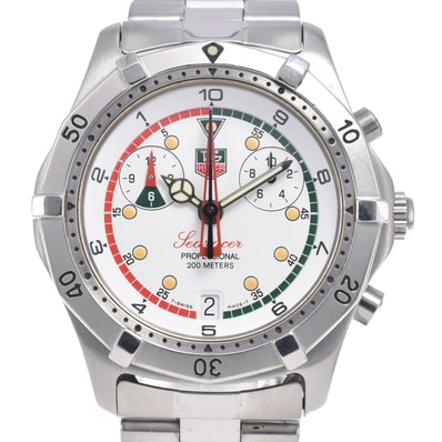 タグホイヤー TAG HEUER CK111R.BA0328 シーレーサー クロノグラフ ホワイト クォーツ メンズ 良品 腕時計 P#147953