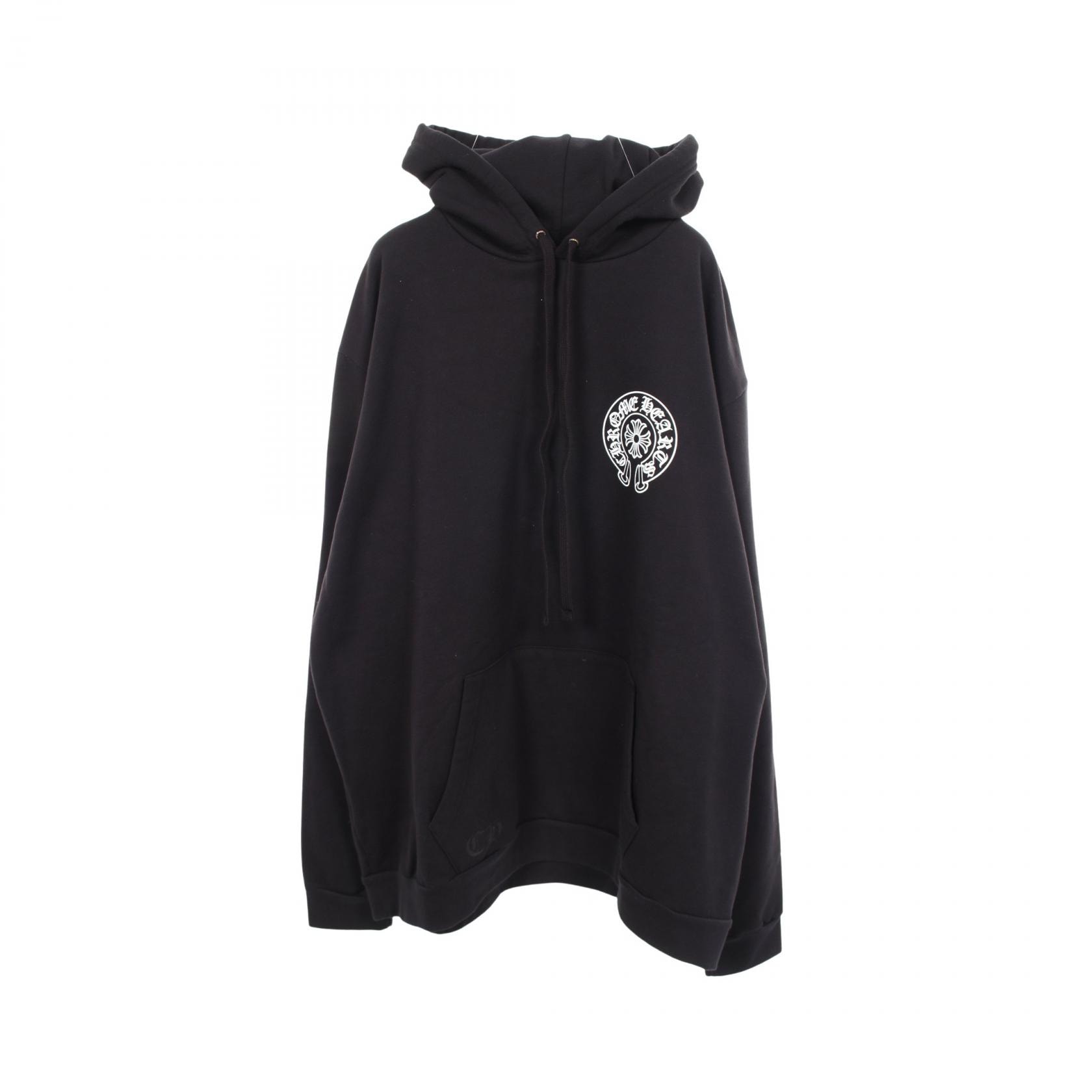 クロムハーツ CHROME HEARTS ホースシュー バックプリント 東京限定 パーカー 衣料品 トップス コットン メンズ ブラック系 【中古】